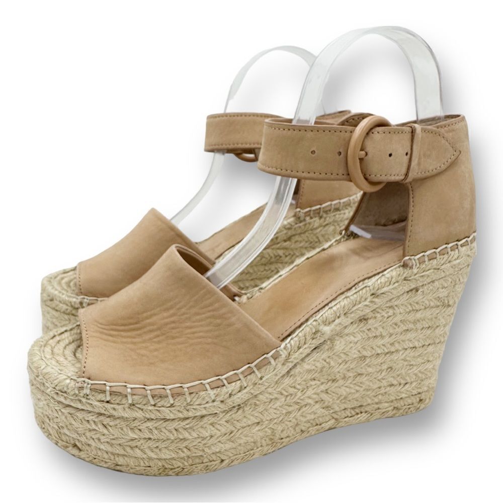 MarcΒ Fisher WomensβLight Latte Alida Espadrilleβ Platform Wedge Sandal Shoesβ9M